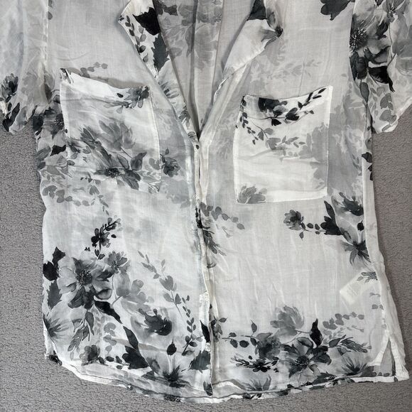 Cloth & Stone Anthropologie Womens Blouse Size XS Lightweight Sheer Boho Florals - Picture 3 of 14